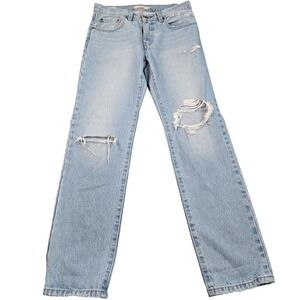 Levi's Middy Straight Jeans Womens 27x31 Light Wash Mid Rise Distressed Denim